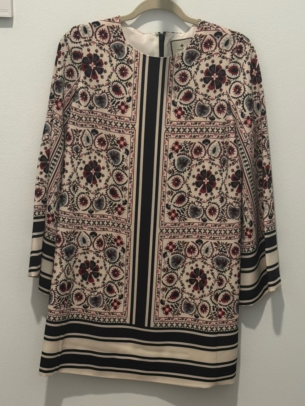 Tuckernuck Cream Dress with Black, Red and Blue Floral Print